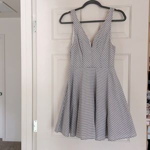 Grey & White Dress